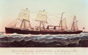 Guion Line Steamship Arizona, da &39;Greyhound Fleet&39;, fazendo Passagens Seguras, Curtas e Fiáveis do outro lado do Atlântico